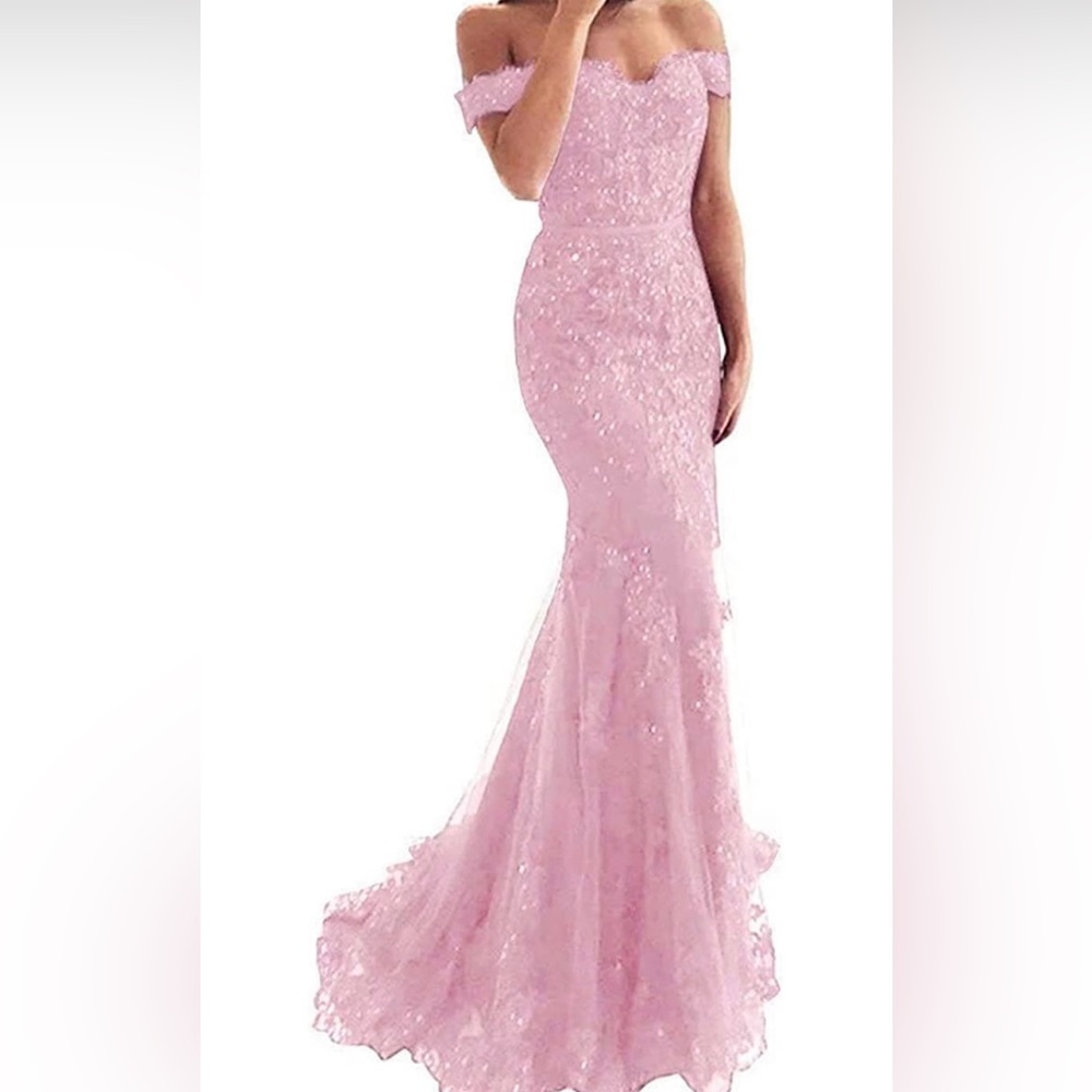 Lace off the shoulder mermaid style dress Prom dress